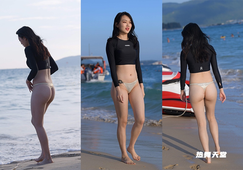M964.海边的金色比基尼美女-图片/6.16G