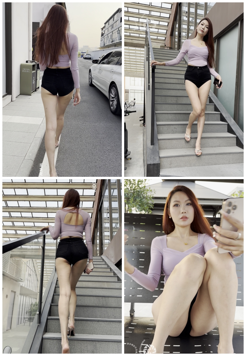 (视频)长腿美女黑色紧身热裤秀身材-MP4/22.3G